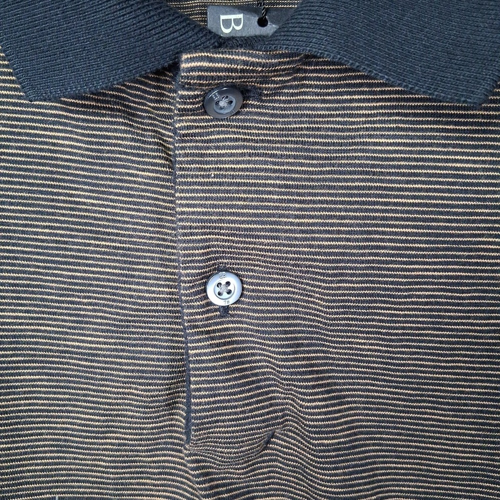 New Banana Republic Luxury Touch Polo Men's Size Medium Brown Black Preppy - Picture 5 of 7